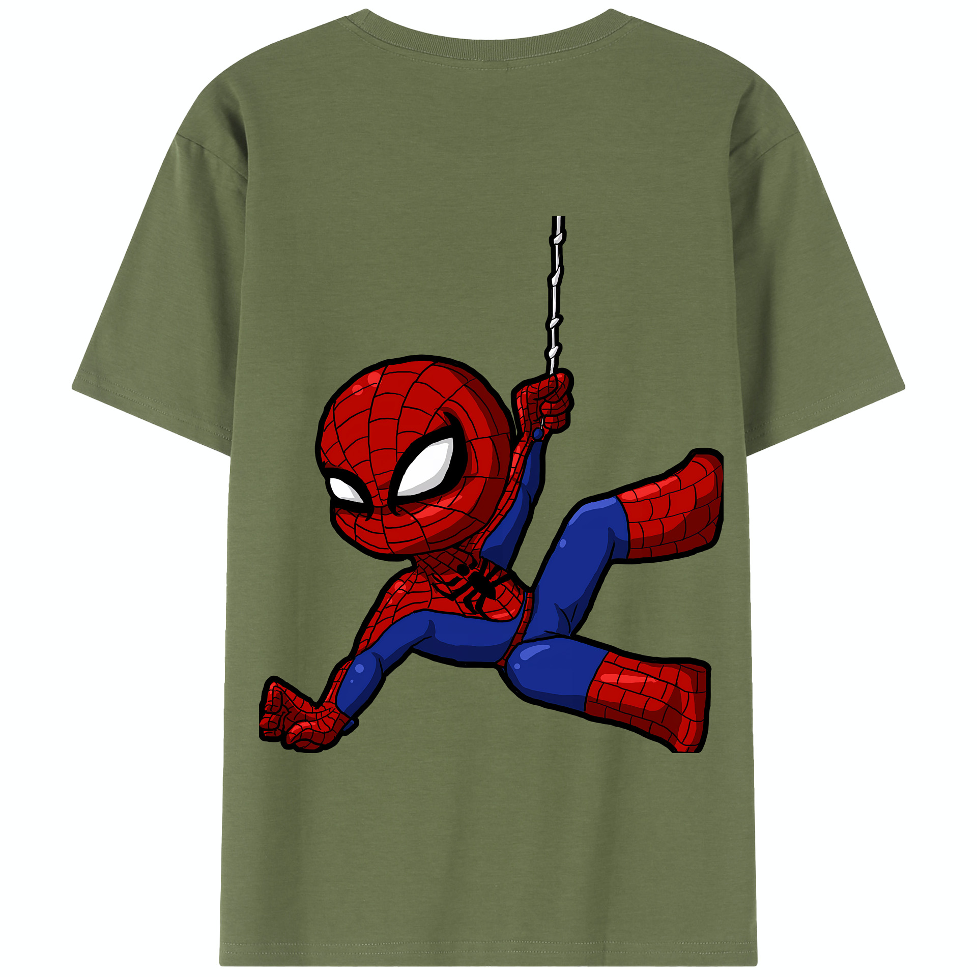 （画像用） Spider Man スパイダーマン 綿100％半袖Tシャツ（背面プリント）